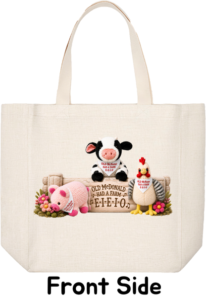 Old McDonald Had A Farm Tote Bag front-side design