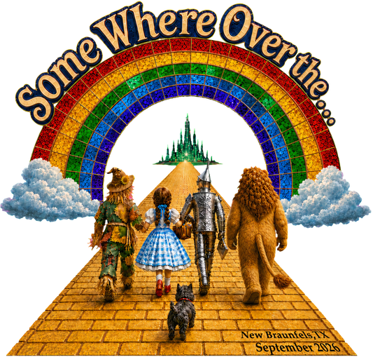 SOTR26 Somewhere Over the Rainbow DTF decal with New Braunfels date and location